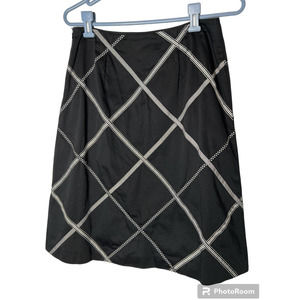 Talbots Skirt in Black and White w/Diagonal Squares Knee Length Size 6